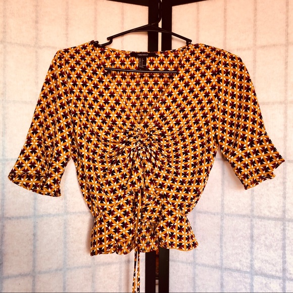 Forever 21 mod patterned top - Picture 1 of 2